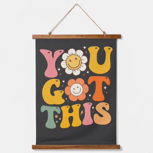 このテス得ト日やる気を起こさせるGroovy 吊り下げ型タペストリー (正面)