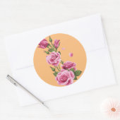 このディスプレイ&パッケージング製品ラベルは花柄です ラウンドシール (封筒)