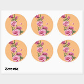 このディスプレイ&パッケージング製品ラベルは花柄です ラウンドシール (シート)