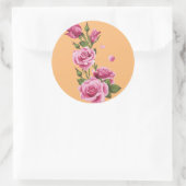 このディスプレイ&パッケージング製品ラベルは花柄です ラウンドシール (バッグ)