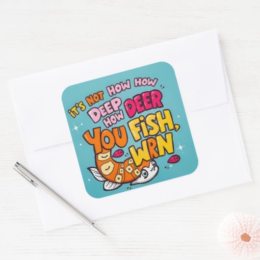 このデザインでおもしろいに飛お洒落び込め! スクエアシール (封筒)