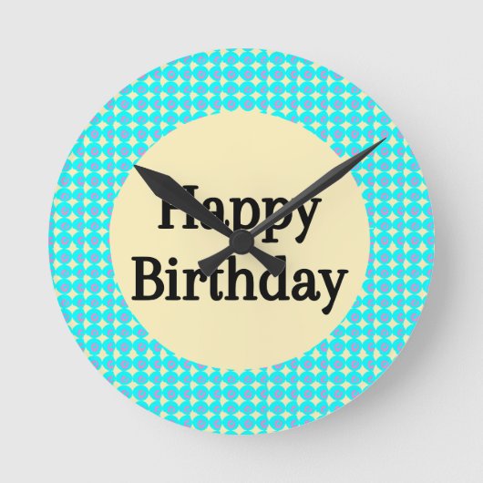 このデザインでお誕生日をお祝いしよう ラウンド壁時計 (正面)