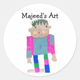 このデザインにあなたの子供の作品を加えて ラウンドシール
