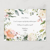このデザインの花嫁の花girlピンクの台本の花 インビテーションポストカード (裏面)