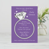 このデザインを任意の色で作成します ダイヤモンドリングの結婚式前パーティー 招待状 (スタンド正面)