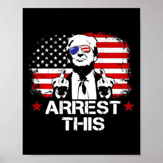 このトランプフィンガーProトランプ国旗のアメリカ人（Bac上） ポスター (正面)