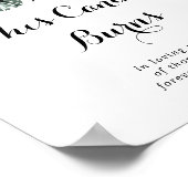 このトロピカルグリーンのホワイトフローラルキャンドル 燃え尽きる ポスター (角)