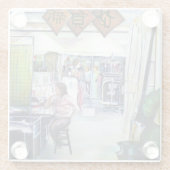 このドラゴンは訓練来車輪付きですか? ガラスコースター (裏面)