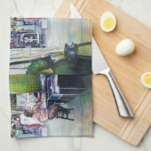 このドラゴンは訓練来車輪付きですか? キッチンタオル (四つ折り)