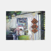 このドラゴンは訓練来車輪付きですか? フリースブランケット (正面(横))