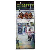 このドラゴン来はトレーニングホイール付き? ワインギフトバッグ (裏面)