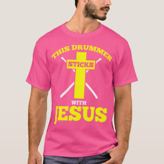 このドラマーはイエスのドラマーおもしろいドラムと一緒に付く Tシャツ