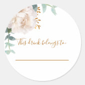 このドリンクはウェディングのユーカリに属します ラウンドシール (正面)