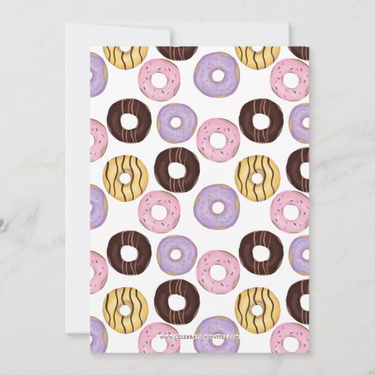 このドーナツのバースデ恋しく思ィーションを望まない 招待状 (裏面)