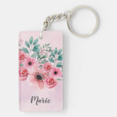 このナナはピンクの水彩フローラに属する キーホルダー (裏面)