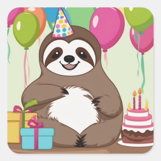 このナマケモノはパーティーだ! スクエアシール (正面)