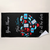 このナースはすべてのショットを呼び出す ビーチタオル (正面)