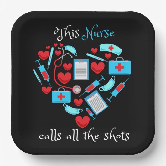 このナースはすべてのショットを呼び出す ペーパープレート (正面)