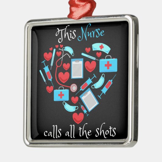 このナースはすべてのショットを呼び出す メタルオーナメント (左)