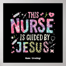 このナースはイエスの信仰に満ちた賜物に導かれる ポスター