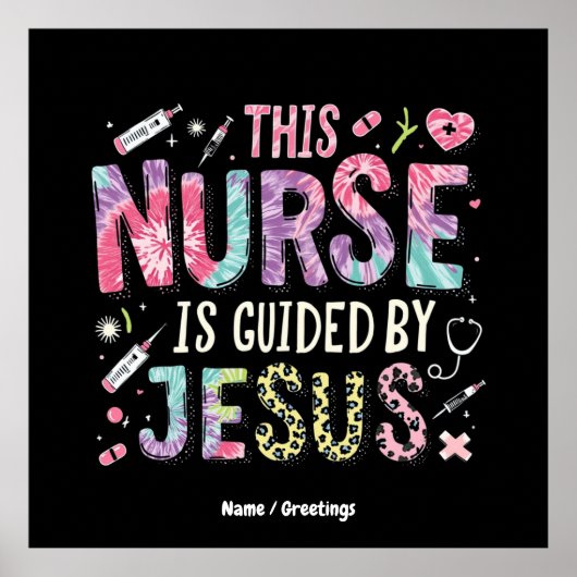 このナースはイエスの信仰に満ちた賜物に導かれる ポスター (正面)