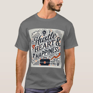 このハッスル、ハート、そしてハッピネスで動き続ける Tシャツ