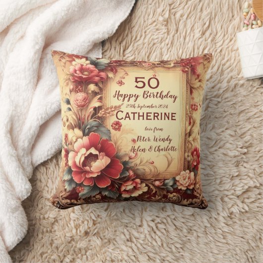 このハッピーバースデーのカスタマイズ クッション (ブランケット)