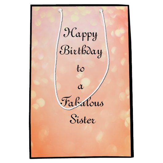 このハッピーバースデーの姉妹をカスタマイズ ミディアムペーパーバッグ (正面)