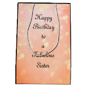このハッピーバースデーの姉妹をカスタマイズ ミディアムペーパーバッグ (裏面)