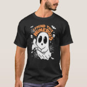 このハメロスかわいいおもしろい幽霊ハロウィン Tシャツ (正面)