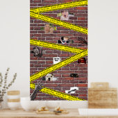 このハロウィンレンガの壁に写真を追加 ポスター (キッチン)