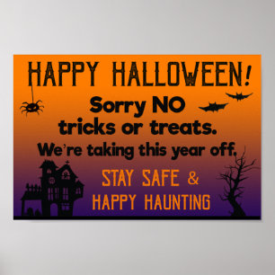 このハロウィーンポスターはNO TRICKSまたはトリート ポスター