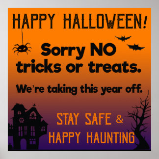 このハロウィーンポスターはNO TRICKSまたはトリート ポスター