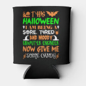 このハロウィーン疲れムーディーなコンピュータエンジニアキャンディ 缶クーラー (正面)