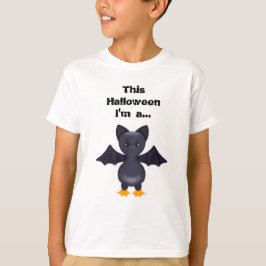 このハロウィーン私はこうもりおもしろいキッズTシャツだ Tシャツ