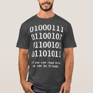 このバイナもしリ読・プログラマー・コーディングを実行できる Tシャツ