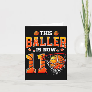 このバスケ少年は11歳です Baseball Kids Boys 11th Birthday カード
