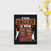 このバスケ選手は誕生日を迎え11歳に、かっこいい11歳に カード (黄色い花)