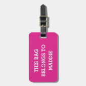 このバッグは名前ラゲッパーソナライズされたジタグに属している ラゲッジタグ (正面縦)