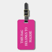 このバッグは名前ラゲッパーソナライズされたジタグに属している ラゲッジタグ (正面縦)