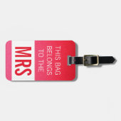 このバッグは夫人ショッキングピンクに属します ラゲッジタグ (正面横)