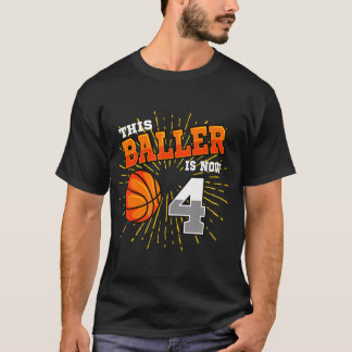 このバレエは今4バスケットボール4歳の誕生日パーティー Tシャツ