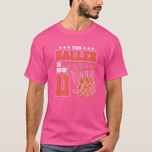 このバレエは現在11 11誕生日バスケットボールPl Tシャツ (正面)