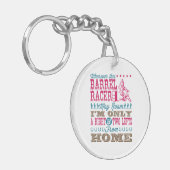 このバレルレーサーが回転する可能性のある場所 キーホルダー (正面左)