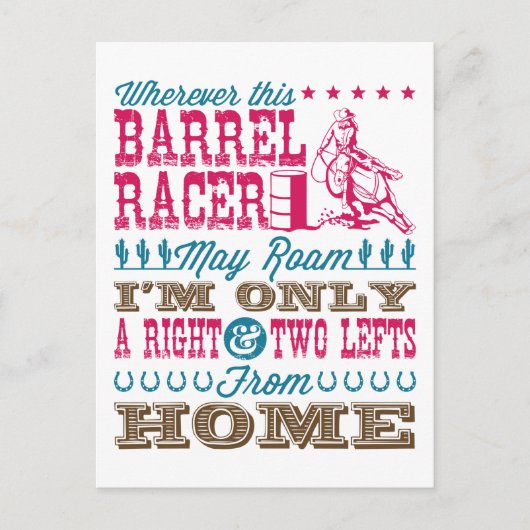 このバレルレーサーが回転する可能性のある場所 ポストカード (正面)