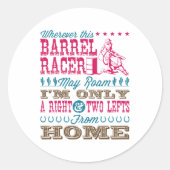 このバレルレーサーが回転する可能性のある場所 ラウンドシール (正面)