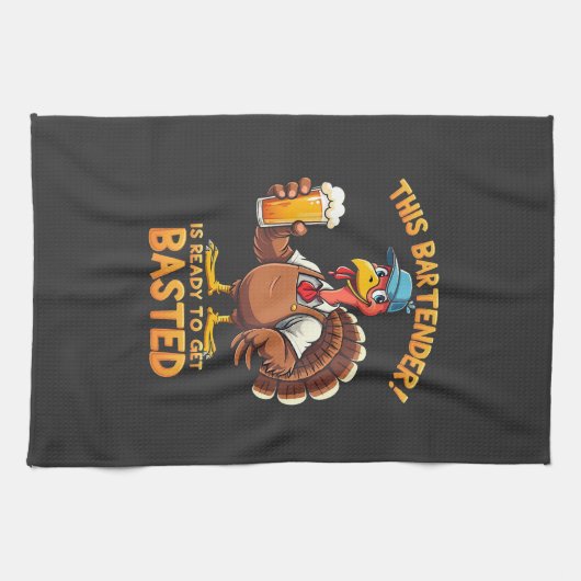 このバーテンダーは今にも焼ける準備ができている キッチンタオル (横)