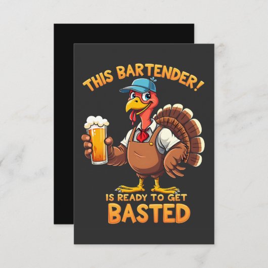 このバーテンダーは今にも焼ける準備ができている サンキューカード (正面/裏面)