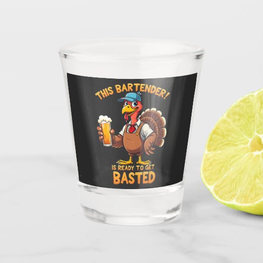 このバーテンダーは今にも焼ける準備ができている ショットグラス (正面)