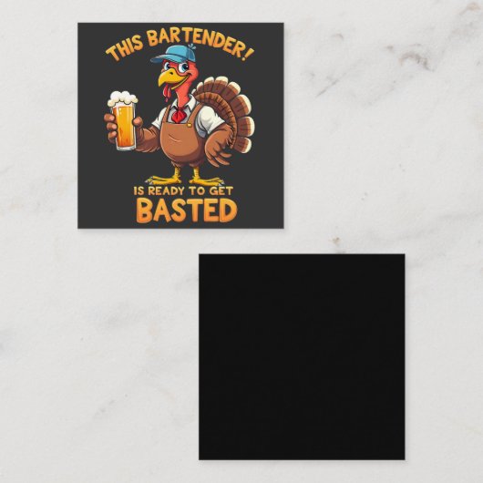 このバーテンダーは今にも焼ける準備ができている スクエア名刺 (正面/裏面)